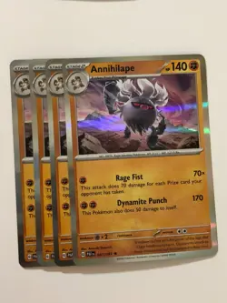 Pokemon Card Paldean Fates 4x Playset Holographic Annihilape 047/091 NM - Image 1