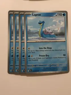Pokemon Card Paldean Fates 4x Playset Lapras 016/091 NM - Image 1