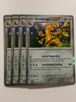 Pokemon Card Paldean Fates 4x Playset Holographic Gholdengo 067/091 NM - Image 1