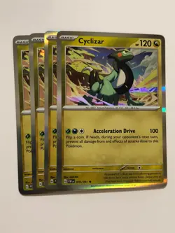 Pokemon Card Paldean Fates 4x Playset Holographic Cyclizar 070/091 NM - Image 1