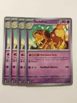 Pokemon Card Paldean Fates 4x Playset Dachsbun 039/091 NM - Image 1