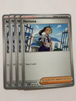 Pokemon Card Paldean Fates 4x Playset Nemona 082/091 NM - Image 1