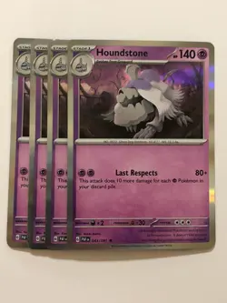 Pokemon Card Paldean Fates 4x Playset Holographic Houndstone 043/091 NM - Image 1