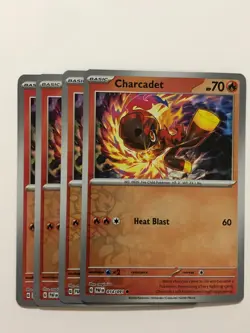 Pokemon Card Paldean Fates 4x Playset Reverse Holographic Charcadet 014/091 NM - Image 1
