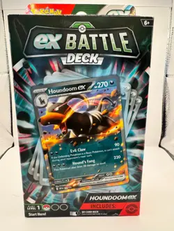 Pokemon TCG Houndoom EX Battle Deck - 60 Cards + BONUS Kyogre Stickers 820650852404 - Image 1