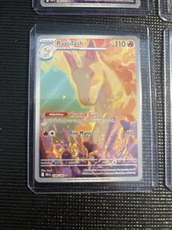 Lot X4 Pokemon TCG Destined Rivals Rapidash Holo Card 189/182 Illustration Rare - Image 2