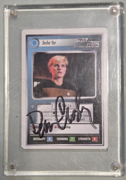 Deanna Troi & Tarsha Yar 1994 Star Trek CCG white cards - signed w/ certificate - Image 2