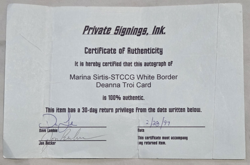 Deanna Troi & Tarsha Yar 1994 Star Trek CCG white cards - signed w/ certificate - Image 3