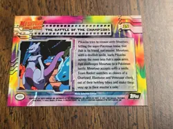 THE BATTLE OF THE CHAMPIONS #25 Topps Pokemon Card Mewtwo Strikes BLACK LOGO - Image 2