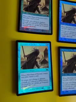 Merchant of Secrets x4 Playset Wizard LEGIONS (2003). OLD VINTAGE FOIL MTG CARD - Image 1