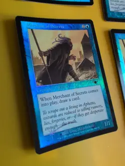 Merchant of Secrets x4 Playset Wizard LEGIONS (2003). OLD VINTAGE FOIL MTG CARD - Image 2