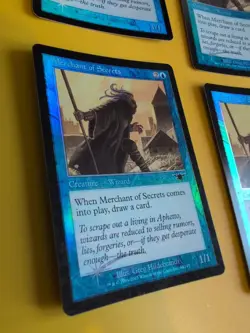 Merchant of Secrets x4 Playset Wizard LEGIONS (2003). OLD VINTAGE FOIL MTG CARD - Image 4