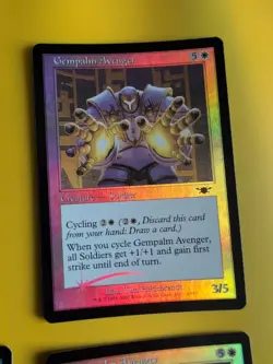 Gempalm Avenger x4. Soldier playset LEGIONS (2003). OLD VINTAGE FOIL MTG CARD - Image 4