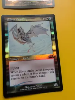 Silver Drake & Sawtooth Lion MTG 2 Card. Planeshift.OLD VINTAGE FOIL - Image 4