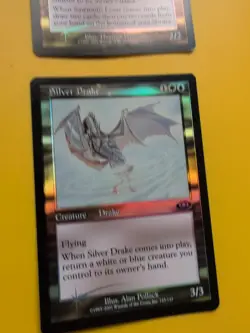 Silver Drake & Sawtooth Lion MTG 2 Card. Planeshift.OLD VINTAGE FOIL - Image 5