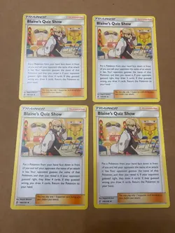 Pokemon Unified Minds Blaine's Quiz Show 186/236 Card 4x Playset x4 Uncommon LP - Image 1