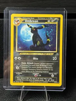 Umbreon 13/75 Pokemon Card Hologram Vintage 90's Nintendo Neo Discovery Swirl LP - Image 1