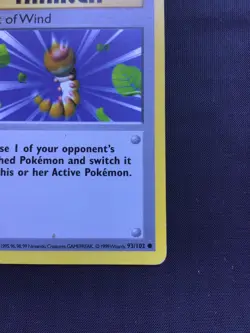 Pokemon Cards: Base Set 1st Edition Common: Gust of Wind 93/102 - Image 4