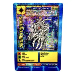 Skullgreymon Digimon Sticker Card 1st Edition Holo Bandai 1999 Rare Vintage - Image 1