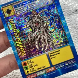 Skullgreymon Digimon Sticker Card 1st Edition Holo Bandai 1999 Rare Vintage - Image 3