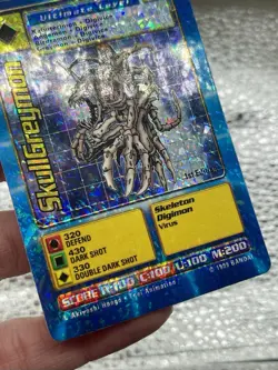 Skullgreymon Digimon Sticker Card 1st Edition Holo Bandai 1999 Rare Vintage - Image 4