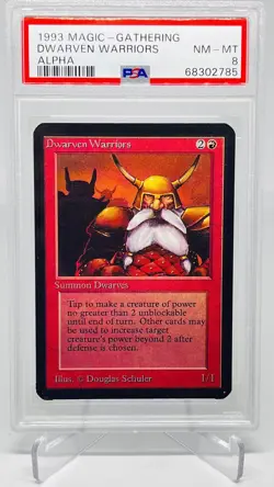 1993 MTG ~ Graded Alpha ~ Dwarven Warriors ~ PSA 8 MINT-NM Vintage Magic - Image 1