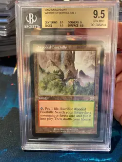 MTG Onslaught Wooded Foothills BGS 9.5B - Image 1
