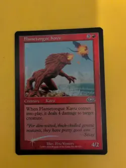 Flametongue Kavu. MTG Card. Planeshift.OLD VINTAGE FOIL - Image 1