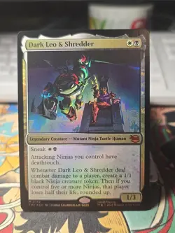 Dark Leo and Shredder - Teenage Mutant Ninja Turtles MtG NM FOIL - Image 1