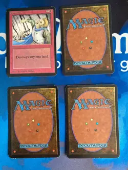 4x MTG Stone Rain Alpha Edition Magic: The Gathering Moderate Play Playset - Image 2