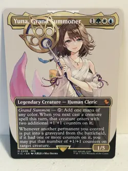 Yuna, Grand Summoner - FFX 0208 borderless MTG Final Fantasy - Image 1