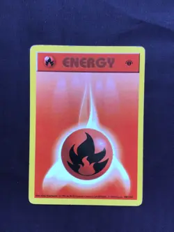 Pokemon Cards: Base Set 1st Edition Common: Fire Energy 98/102 - Image 1