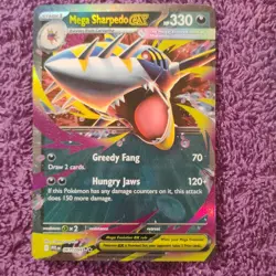 Pokemon Mega Sharpedo EX 061/094 PFL: Full Art Holo Rare Stage 1 330 HP 2016 - Image 1