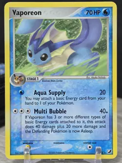 Pokemon Card TCG Vaporeon 19/115 Ex Unseen Forces 2005 Holo Rare Vintage - Image 5