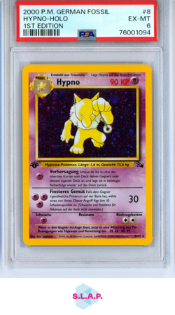 HYPNO POKEMON 8 2000 FOSSIL HOLO DEUTSCH PSA 6 - Image 1