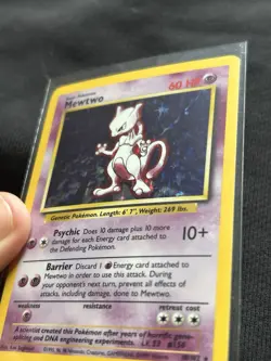 Pokemon Base Set Mewtwo x2 Lot + Fossil Lapras Holo - Image 3