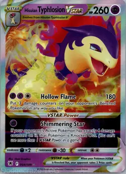 Hisuian Typhlosion VSTAR 054/189 Holo Rare VSTAR Astral Radiance Pokemon NM - Image 1