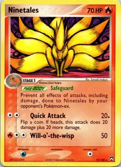 Ninetales 19/108 Rare Power Keepers Pokemon LP - Image 1