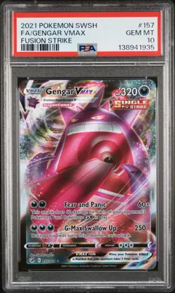 2021 Pokemon Fusion Strike GENGAR VMAX Full Art #157 PSA 10 Gem Mint - Image 1