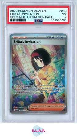 ERIKA'S INVITATION SPECI4L ILLUSTRATION RARE POKEMON MEW EN-151 2023 203 PSA 7 - Image 1