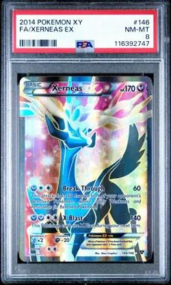 PSA 8 Xerneas EX Ultra Rare Full Art 146/146 Pokemon TCG XY Base Set POP 169 - Image 1