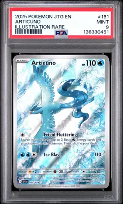 2025 POKEMON JTG EN-JOURNEY TOGETHER ILLUSTRATION RARE #161 ARTICUNO PSA 9 - Image 1