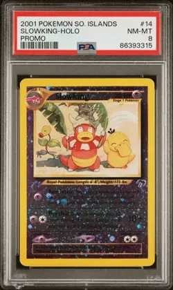 2001 POKEMON SOUTHERN ISLANDS PROMO #14 SLOWKING-HOLO PSA 8 - Image 1