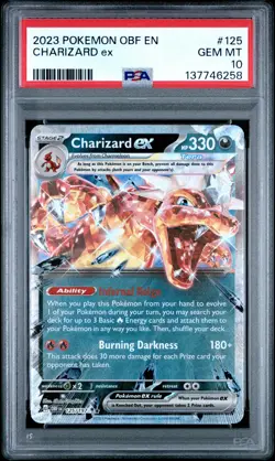 2023 POKEMON OBF EN-OBSIDIAN FLAMES #125 CHARIZARD EX PSA 10 - Image 1