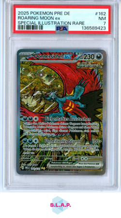 ROARING MOON EX SPEC ILL RARE POKEMON GE PRISMATIC EVOLUTIONS 2025 162 PSA 7 - Image 1