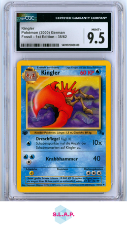 KINGLER POKEMON 38 2000 FOSSIL NON-HOLO DEUTSCH CGC 9,5 - Image 1