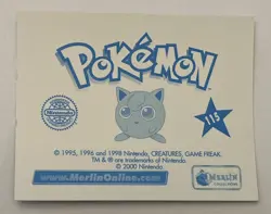 2000 Merlin Sticker Lapras Nintendo Pokemon Prism Holo #115 Hologram Series 2 - Image 2