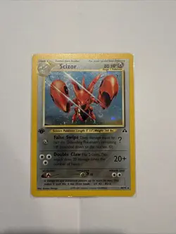 POKEMON SCIZOR HOLO RARE SWIRL 10/75 NEO DISCOVERY 1ST EDITION ENGLISH - Image 1