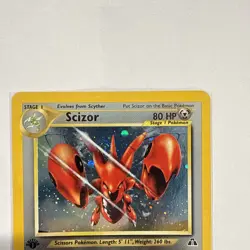 POKEMON SCIZOR HOLO RARE SWIRL 10/75 NEO DISCOVERY 1ST EDITION ENGLISH - Image 3