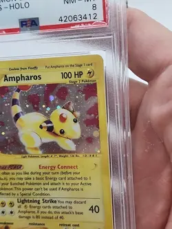 Ampharos Holo 2/165 PSA 8 Pokemon Expedition 2002 Base Set Foil *CCGHouse* - Image 5